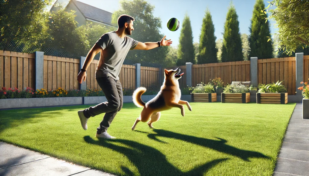jouer avec son chien